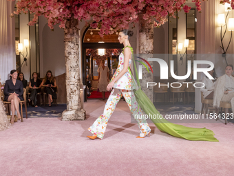 A model walks the runway at the Nardos show during September 2024 New York Fashion Week at Daniel in New York, New York, USA, on September 9...