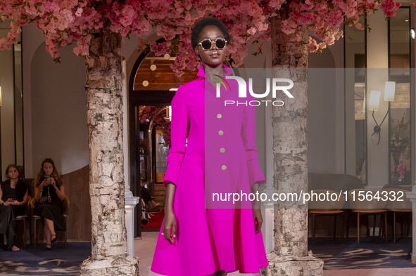 A model walks the runway at the Nardos show during September 2024 New York Fashion Week at Daniel in New York, New York, USA, on September 9...