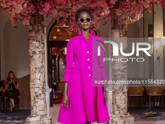 A model walks the runway at the Nardos show during September 2024 New York Fashion Week at Daniel in New York, New York, USA, on September 9...