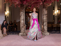 A model walks the runway at the Nardos show during September 2024 New York Fashion Week at Daniel in New York, New York, USA, on September 9...