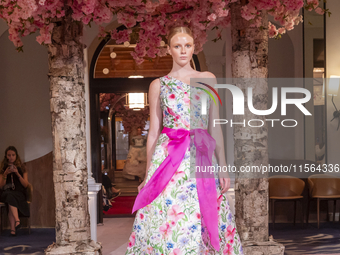 A model walks the runway at the Nardos show during September 2024 New York Fashion Week at Daniel in New York, New York, USA, on September 9...