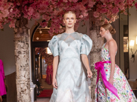 A model walks the runway at the Nardos show during September 2024 New York Fashion Week at Daniel in New York, New York, USA, on September 9...