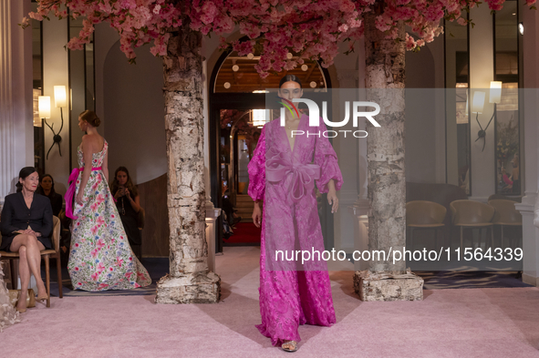 A model walks the runway at the Nardos show during September 2024 New York Fashion Week at Daniel in New York, New York, USA, on September 9...