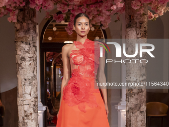 A model walks the runway at the Nardos show during September 2024 New York Fashion Week at Daniel in New York, New York, USA, on September 9...