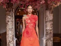 A model walks the runway at the Nardos show during September 2024 New York Fashion Week at Daniel in New York, New York, USA, on September 9...