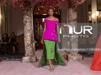 A model walks the runway at the Nardos show during September 2024 New York Fashion Week at Daniel in New York, New York, USA, on September 9...