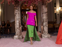 A model walks the runway at the Nardos show during September 2024 New York Fashion Week at Daniel in New York, New York, USA, on September 9...