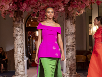 A model walks the runway at the Nardos show during September 2024 New York Fashion Week at Daniel in New York, New York, USA, on September 9...