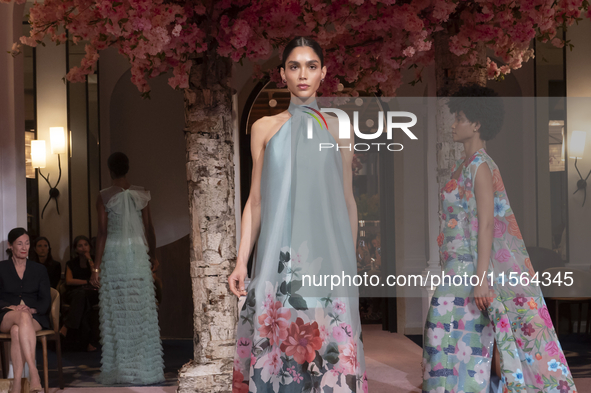 A model walks the runway at the Nardos show during September 2024 New York Fashion Week at Daniel in New York, New York, USA, on September 9...