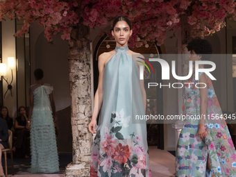 A model walks the runway at the Nardos show during September 2024 New York Fashion Week at Daniel in New York, New York, USA, on September 9...