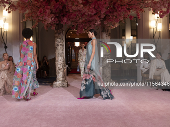 A model walks the runway at the Nardos show during September 2024 New York Fashion Week at Daniel in New York, New York, USA, on September 9...