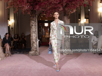 A model walks the runway at the Nardos show during September 2024 New York Fashion Week at Daniel in New York, New York, USA, on September 9...