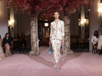 A model walks the runway at the Nardos show during September 2024 New York Fashion Week at Daniel in New York, New York, USA, on September 9...