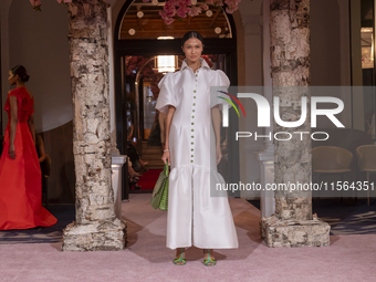 A model walks the runway at the Nardos show during September 2024 New York Fashion Week at Daniel in New York, New York, USA, on September 9...