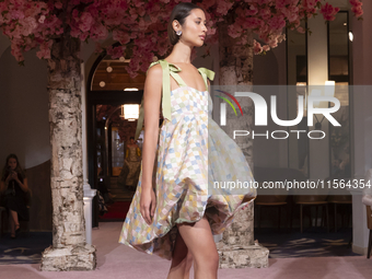 A model walks the runway at the Nardos show during September 2024 New York Fashion Week at Daniel in New York, New York, USA, on September 9...