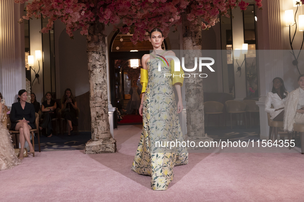 A model walks the runway at the Nardos show during September 2024 New York Fashion Week at Daniel in New York, New York, USA, on September 9...