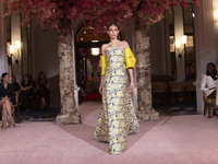 A model walks the runway at the Nardos show during September 2024 New York Fashion Week at Daniel in New York, New York, USA, on September 9...