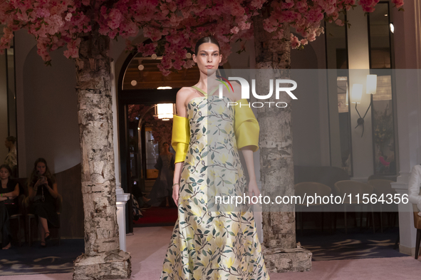 A model walks the runway at the Nardos show during September 2024 New York Fashion Week at Daniel in New York, New York, USA, on September 9...