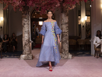 A model walks the runway at the Nardos show during September 2024 New York Fashion Week at Daniel in New York, New York, USA, on September 9...