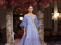 A model walks the runway at the Nardos show during September 2024 New York Fashion Week at Daniel in New York, New York, USA, on September 9...