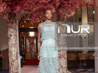 A model walks the runway at the Nardos show during September 2024 New York Fashion Week at Daniel in New York, New York, USA, on September 9...