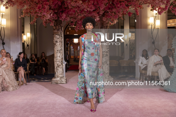 A model walks the runway at the Nardos show during September 2024 New York Fashion Week at Daniel in New York, New York, USA, on September 9...