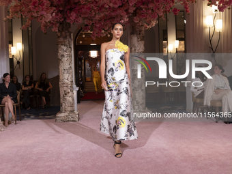 A model walks the runway at the Nardos show during September 2024 New York Fashion Week at Daniel in New York, New York, USA, on September 9...