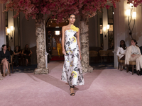 A model walks the runway at the Nardos show during September 2024 New York Fashion Week at Daniel in New York, New York, USA, on September 9...