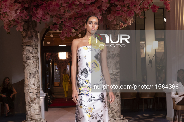 A model walks the runway at the Nardos show during September 2024 New York Fashion Week at Daniel in New York, New York, USA, on September 9...