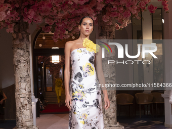 A model walks the runway at the Nardos show during September 2024 New York Fashion Week at Daniel in New York, New York, USA, on September 9...