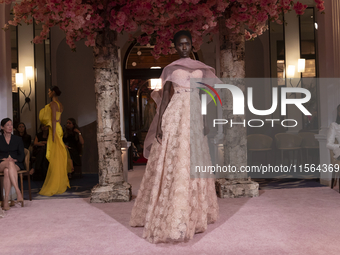 A model walks the runway at the Nardos show during September 2024 New York Fashion Week at Daniel in New York, New York, USA, on September 9...