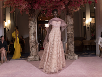 A model walks the runway at the Nardos show during September 2024 New York Fashion Week at Daniel in New York, New York, USA, on September 9...