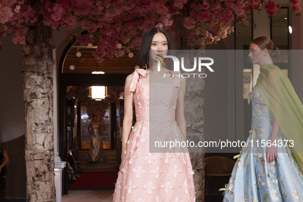 A model walks the runway at the Nardos show during September 2024 New York Fashion Week at Daniel in New York, New York, USA, on September 9...