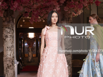 A model walks the runway at the Nardos show during September 2024 New York Fashion Week at Daniel in New York, New York, USA, on September 9...