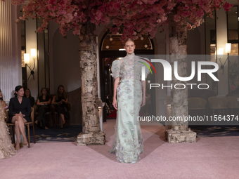 A model walks the runway at the Nardos show during September 2024 New York Fashion Week at Daniel in New York, New York, USA, on September 9...