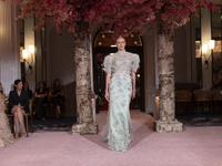 A model walks the runway at the Nardos show during September 2024 New York Fashion Week at Daniel in New York, New York, USA, on September 9...