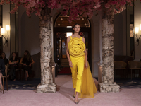 A model walks the runway at the Nardos show during September 2024 New York Fashion Week at Daniel in New York, New York, USA, on September 9...