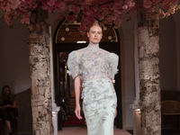 A model walks the runway at the Nardos show during September 2024 New York Fashion Week at Daniel in New York, New York, USA, on September 9...