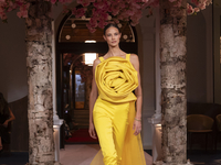 A model walks the runway at the Nardos show during September 2024 New York Fashion Week at Daniel in New York, New York, USA, on September 9...