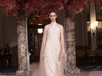 A model walks the runway at the Nardos show during September 2024 New York Fashion Week at Daniel in New York, New York, USA, on September 9...