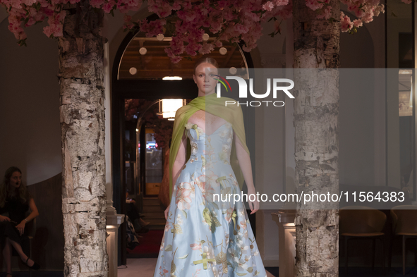 A model walks the runway at the Nardos show during September 2024 New York Fashion Week at Daniel in New York, New York, USA, on September 9...