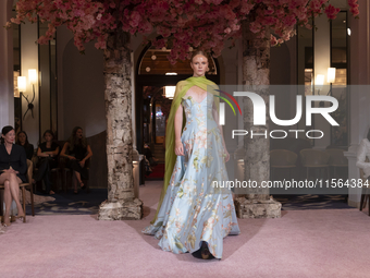 A model walks the runway at the Nardos show during September 2024 New York Fashion Week at Daniel in New York, New York, USA, on September 9...