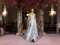 A model walks the runway at the Nardos show during September 2024 New York Fashion Week at Daniel in New York, New York, USA, on September 9...