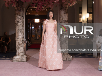 A model walks the runway at the Nardos show during September 2024 New York Fashion Week at Daniel in New York, New York, USA, on September 9...