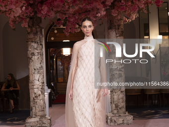 A model walks the runway at the Nardos show during September 2024 New York Fashion Week at Daniel in New York, New York, USA, on September 9...