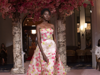 A model walks the runway at the Nardos show during September 2024 New York Fashion Week at Daniel in New York, New York, USA, on September 9...