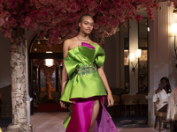 A model walks the runway at the Nardos show during September 2024 New York Fashion Week at Daniel in New York, New York, USA, on September 9...