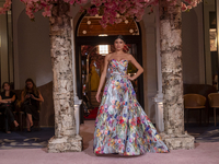 A model walks the runway at the Nardos show during September 2024 New York Fashion Week at Daniel in New York, New York, USA, on September 9...