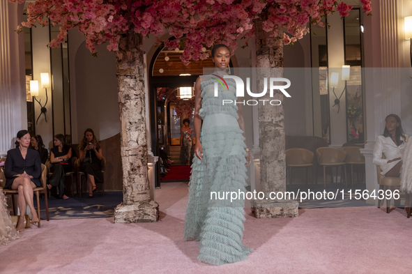 A model walks the runway at the Nardos show during September 2024 New York Fashion Week at Daniel in New York, New York, USA, on September 9...