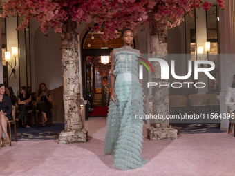 A model walks the runway at the Nardos show during September 2024 New York Fashion Week at Daniel in New York, New York, USA, on September 9...